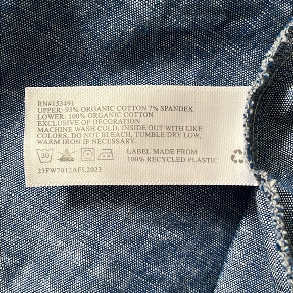 Hope & Henry Navy Striped Dress with Chambray Blue Skirt & optional belt, Size 8 - Picture 3 of 5